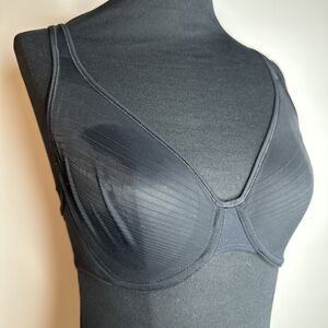 Vintage Warners Pure Electricity Sheer Black Unlined Underwire Bra Size 34C